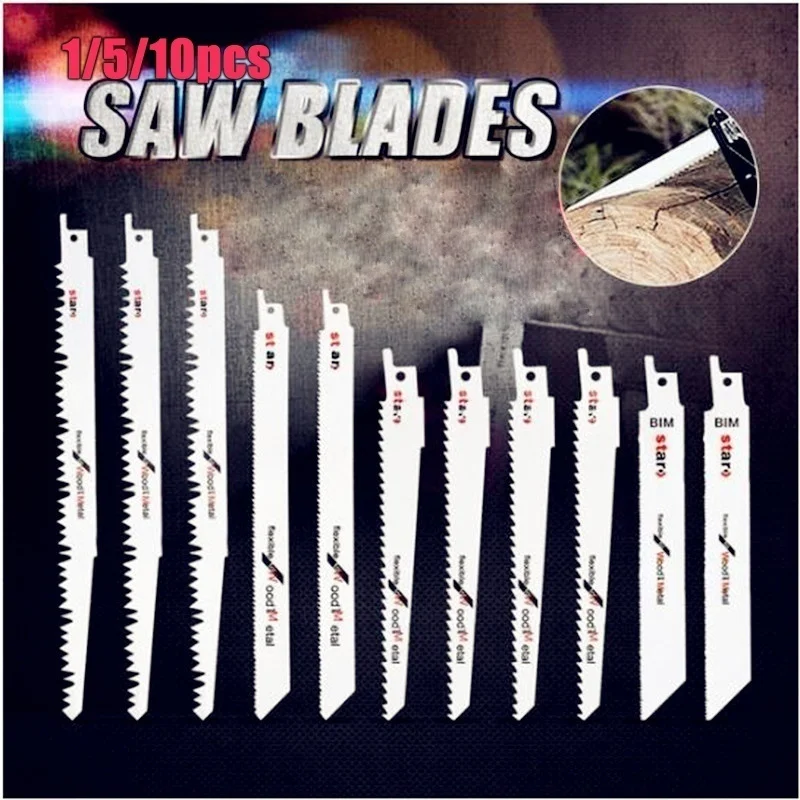 

10/5/1pcs High Carbon Steel Reciprocating Saw Blade Set Straight Plastic Wood Cutting Jig Saw Jigsaw Blades for Woodworking Tool