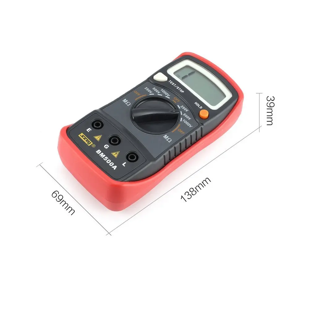 

BM500A Insulation Resistance Meter 1000V Digital Megger Auto Range Insulation Resistance ohm Meter Tester Megohmmeter