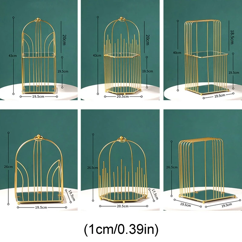 

Nordic Simple Desktop Storage Rack Portable Hollow Bird Cage Cosmetic Display Shelf Multifunction Organizer Holder