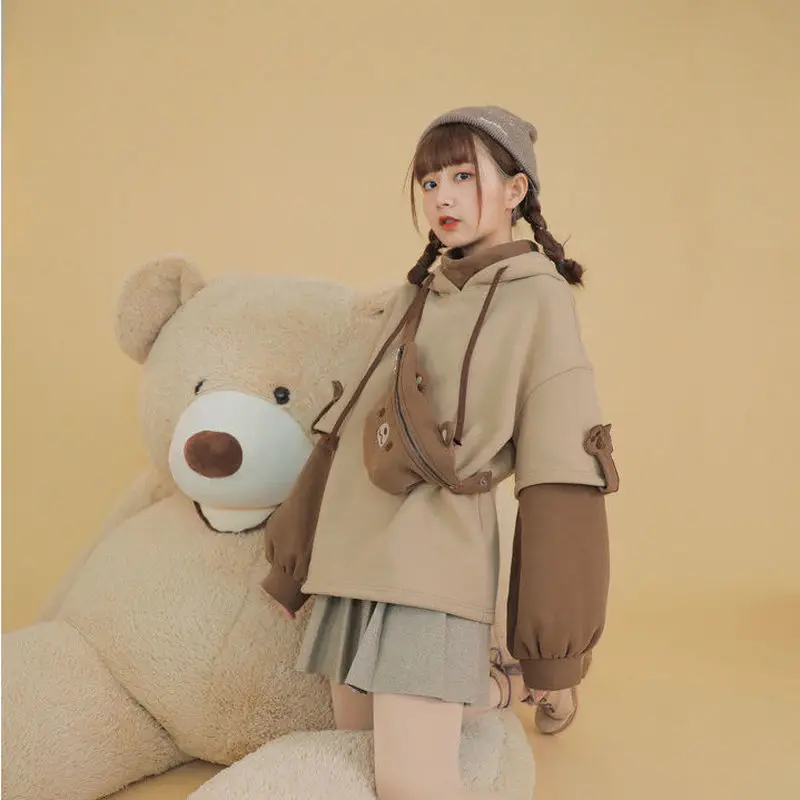 

Harajuku anime hoodie feminino coreano kawaii crewneck manga longa oversized streetwear kpop outono roupas de inverno topos