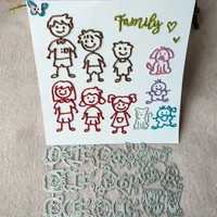 new family members personages metal cutting die mould scrapbook decoration embossed photo album decoration card making diy