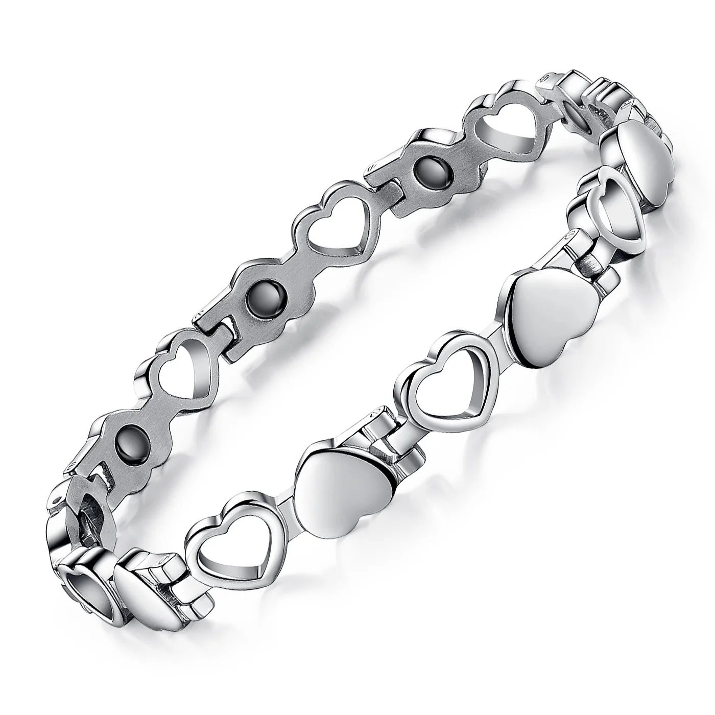 

Korean Jewelry Wholesale Fashion Titanium Steel Jewelry Hollow Love Couple Bracelet Titanium Steel Bracelet