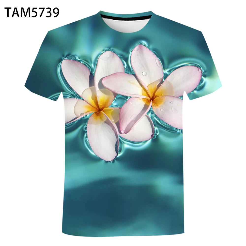 

Short Sleeve T-shirt New Young Children's Fashion Flower 3D Leisure Men's /women's Summer Spring and Summer Tees Casual Alien