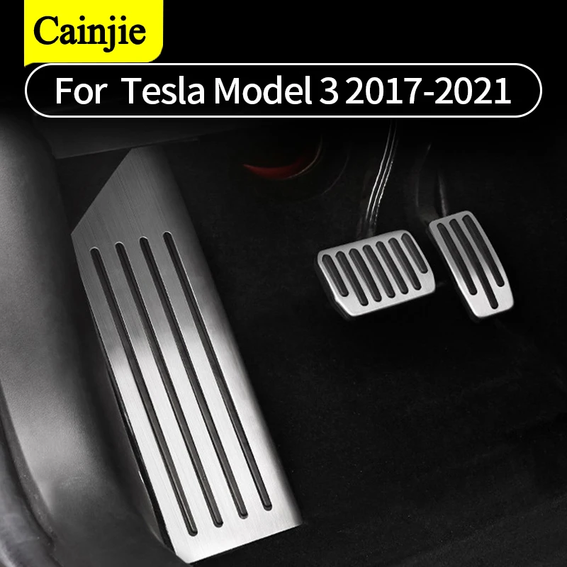 

Model3 2021 Car Pedal Pads Aluminum Alloy For Tesla Model 3 Pedal Pad Accessories Auto Rest Foot Pedal Accelerator Brake Pedal