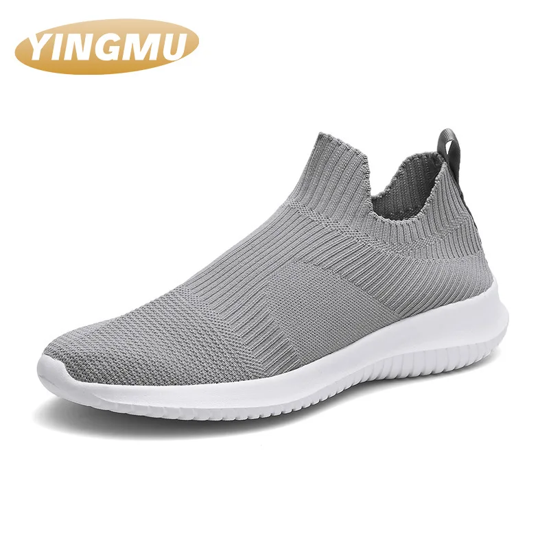 

Net surface 2021 summer new lightweight large size flying woven men's shoes leisure sports shoes breathable socks shoes