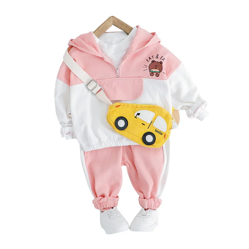 Новинка; roupa infantil Bebek; костюм для мальчиков; сезон осень; цветная Спортивная рубашка с длинными рукавами и капюшоном с героями мультфильмов; брюки комплект детской одежды из 2 предметов