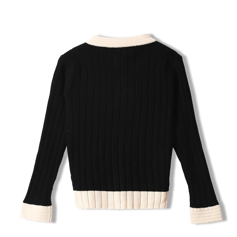 

Jumpers Autumn Pocket Women Sweater Knitted O-neck Long-Sleeved Slim Button Pearl Elegant Coat Top Office Lady Cardigans Outwear