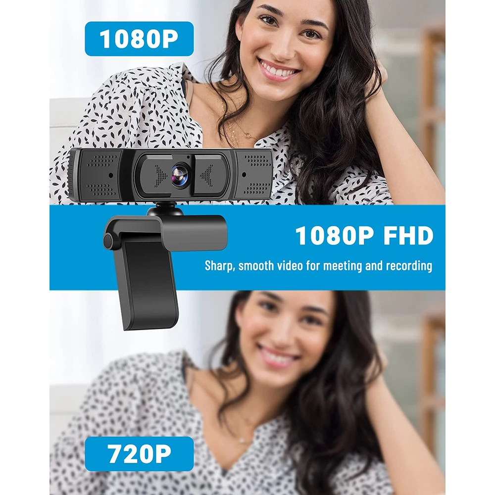 

HD USB Webcam 1080p Autofocus Web Camera With Microphone Autofocus Camera Privacy Protection Cover For Computer IOS WIN XP