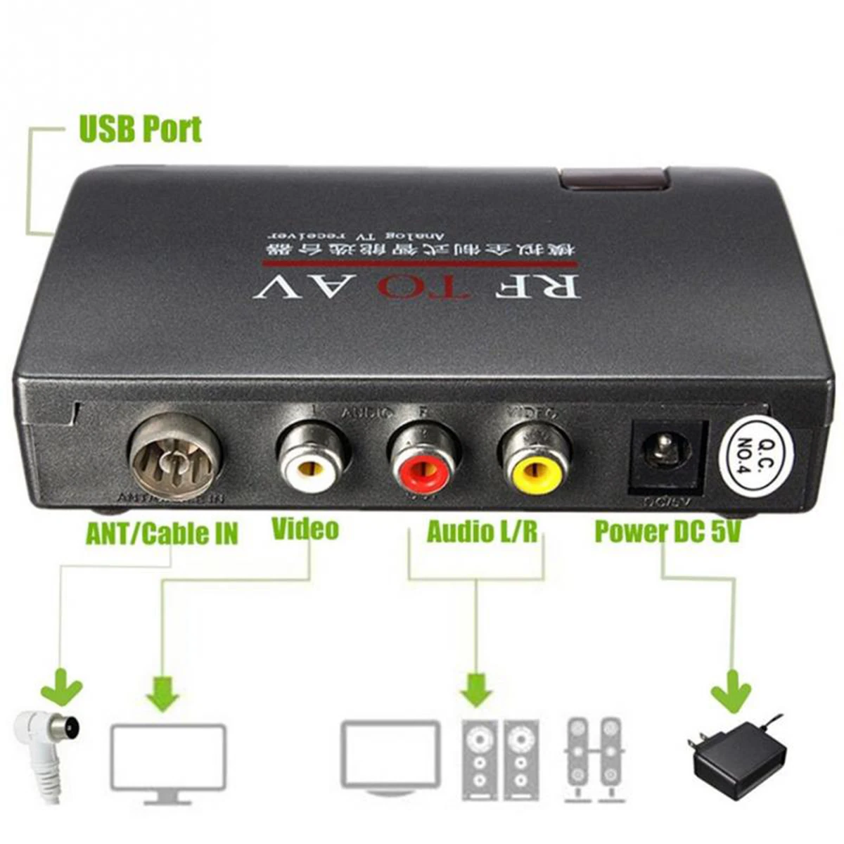 Фото F-AV сигнальный приемник RF-AV аналоговый кабель ТВ-приемник конвертер USB с пультом F-AV сигнальный приемник RF-AV аналоговый кабель ТВ-приемник конвертер USB с пультом