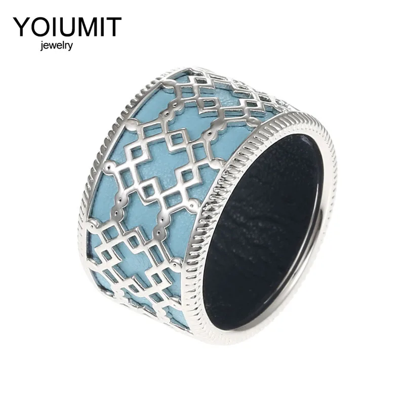 Женские винтажные кольца Cremo элегантные медные на палец сменные кожаные