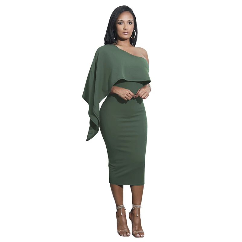 

Sleeveless Dresses Bodycon One Ruffles Night Summer Bandage 2022 Shoulder Women Party Dresses New Evening Club Dress