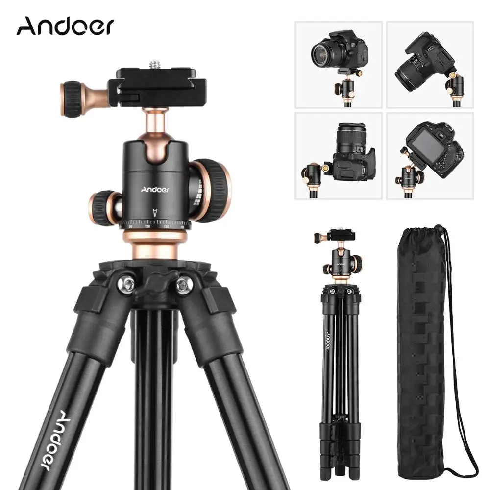 Трипод Andoer Q160SA для камеры штативы с панорамной шаровой головкой пузырьковый