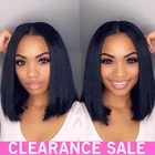 Парик из натуральных прямых коротких волос, для чернокожих женщин