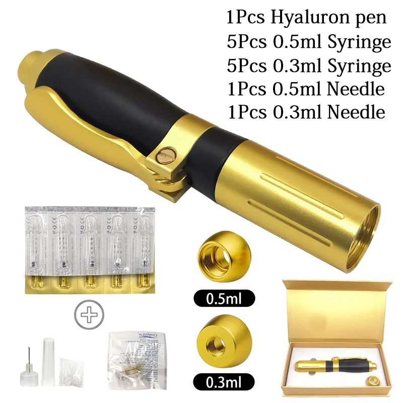 mix pen set 5 2 в 1 гиалуроническая кислотная ручка 0,3 мл и 0,5 мл ampoule головка сменная гиалуроновая ручка наполнитель для губ инжектор пистолет-пулемет - Номер модели: mix pen set 5