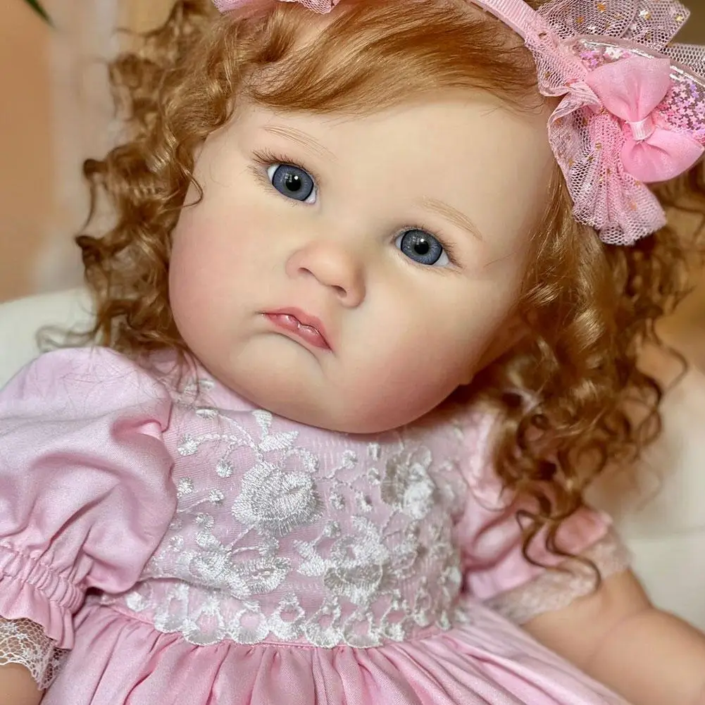 

Кукла реборн Шарлотта, 60 см, кукла-принцесса, высокое качество, ручная роспись, несколько слоев, с видимыми венами, укорененные длинные кудря...