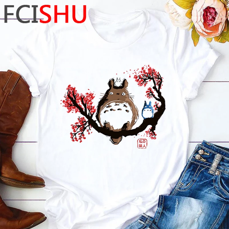 Studio Ghibli Kawaii Тоторо 90s Футболка женская футболка с забавным мультипликационным