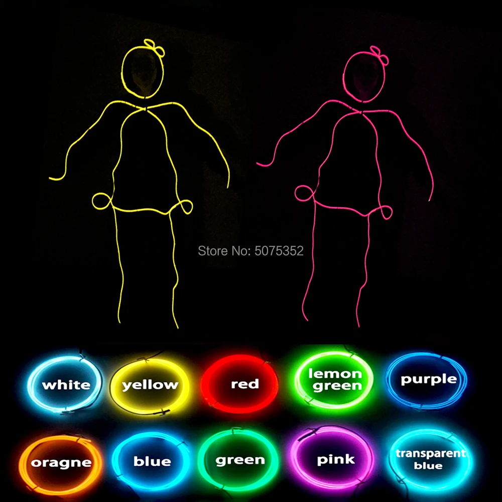 Горячая Распродажа светодиодная подсветка внешний вид Эл. Провод костюм