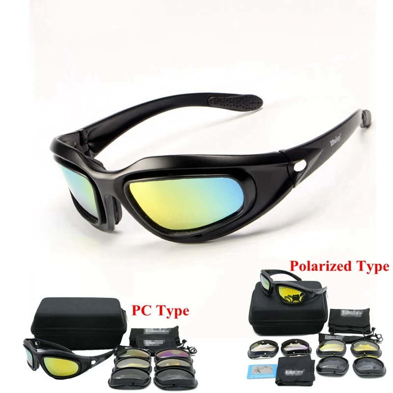 

Tactical Polarized PC Sunglasses Men Airsoft Military Shooting Glasses UV400 Protection Goggles 4 Lens Outdoor Hunting