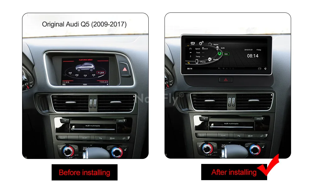 New! 4G LTE 3+32G Android 7.1 Car dvd radio audio player GPS Navigaiton for Audi Q5 2009 2010 2011 2012 2013