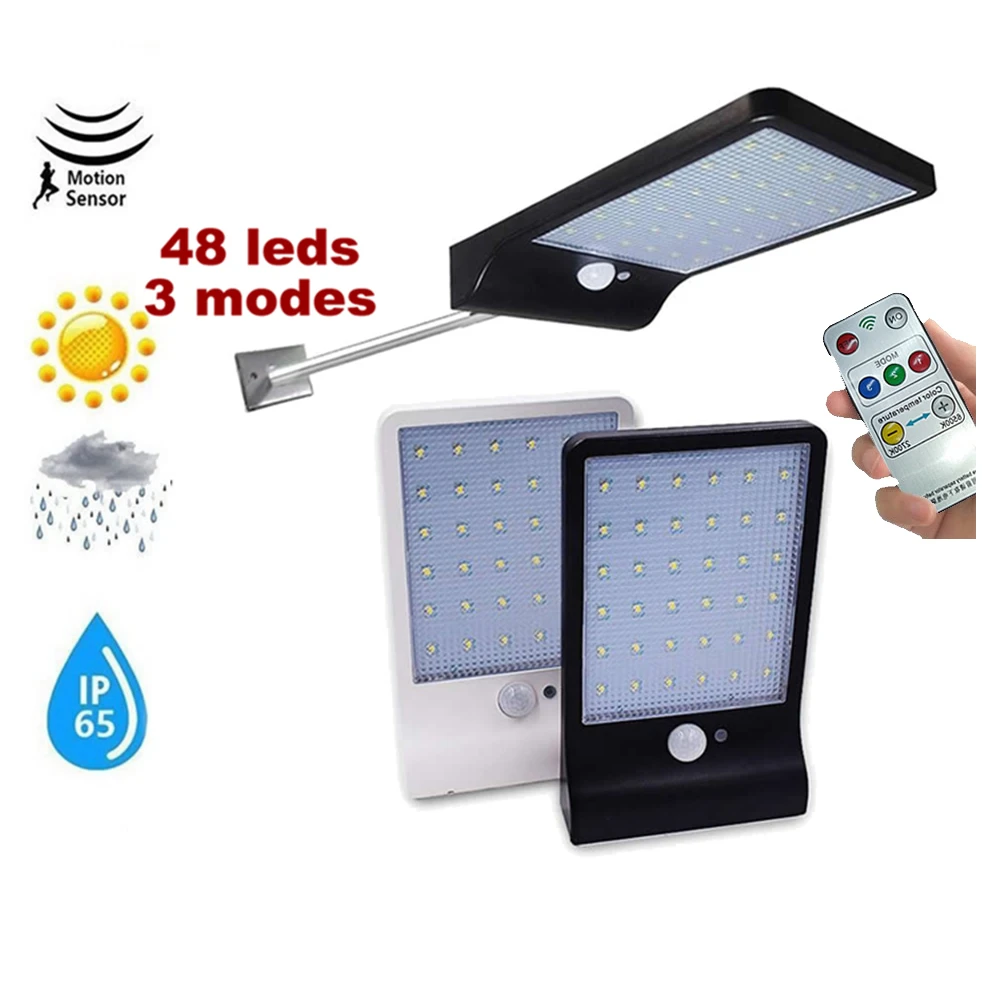 Датчик движения PIR на солнечной батарее 48 светодиодный солнечный светильник IP65