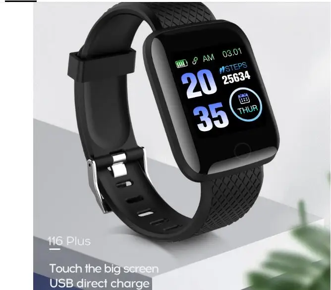 116 плюс цветной экран USB Смарт браслет спортивные Шагомер часы фитнес бег ходьба