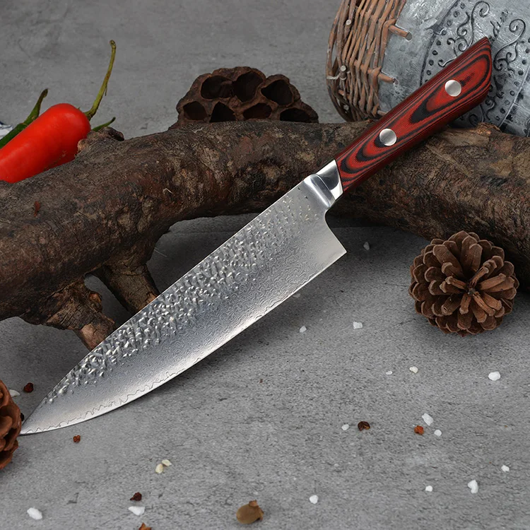 EVERRICH®Профессиональный кухонный нож 8 дюймов японский шеф повара DV10 Дамасские