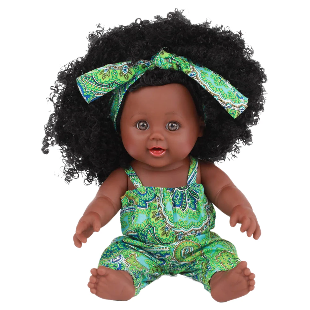 

30cm 12inch Reborn Home Black Baby Doll African Toys Realistic Cute Play Soft Vinyl Birthday Gift Children Lifelike For Kids