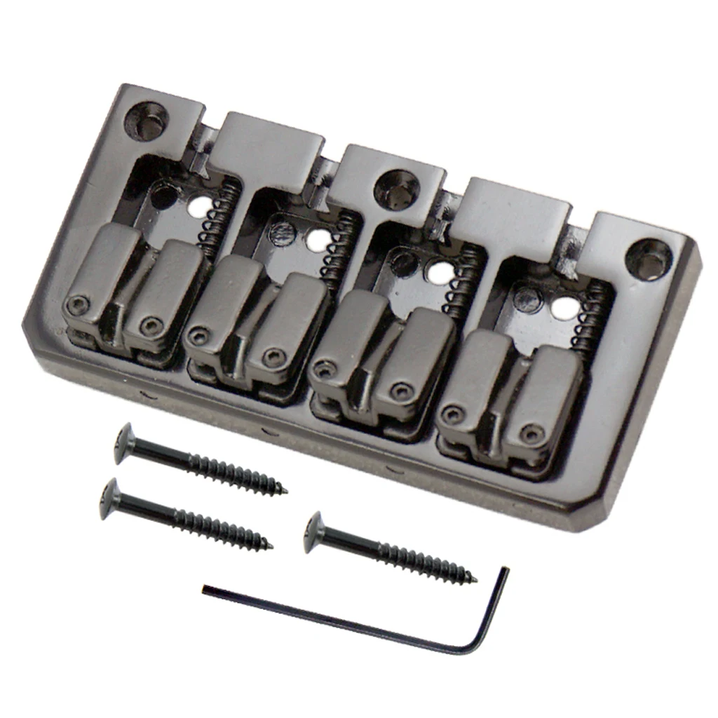 

Tooyful 4 String Bass Guitar Bridge with Wrench Screws for Electric Guitar Parts