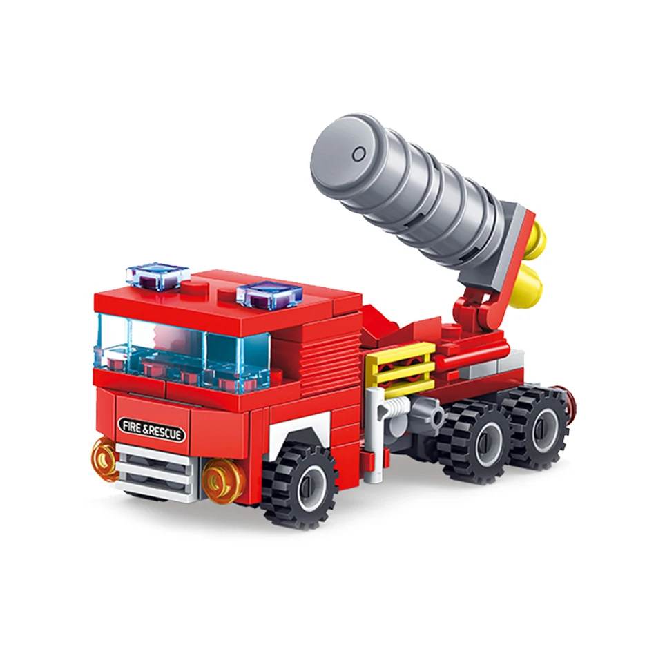 Пожарные грузовики автомобиль Вертолет Лодка 348 шт Строительные блоки