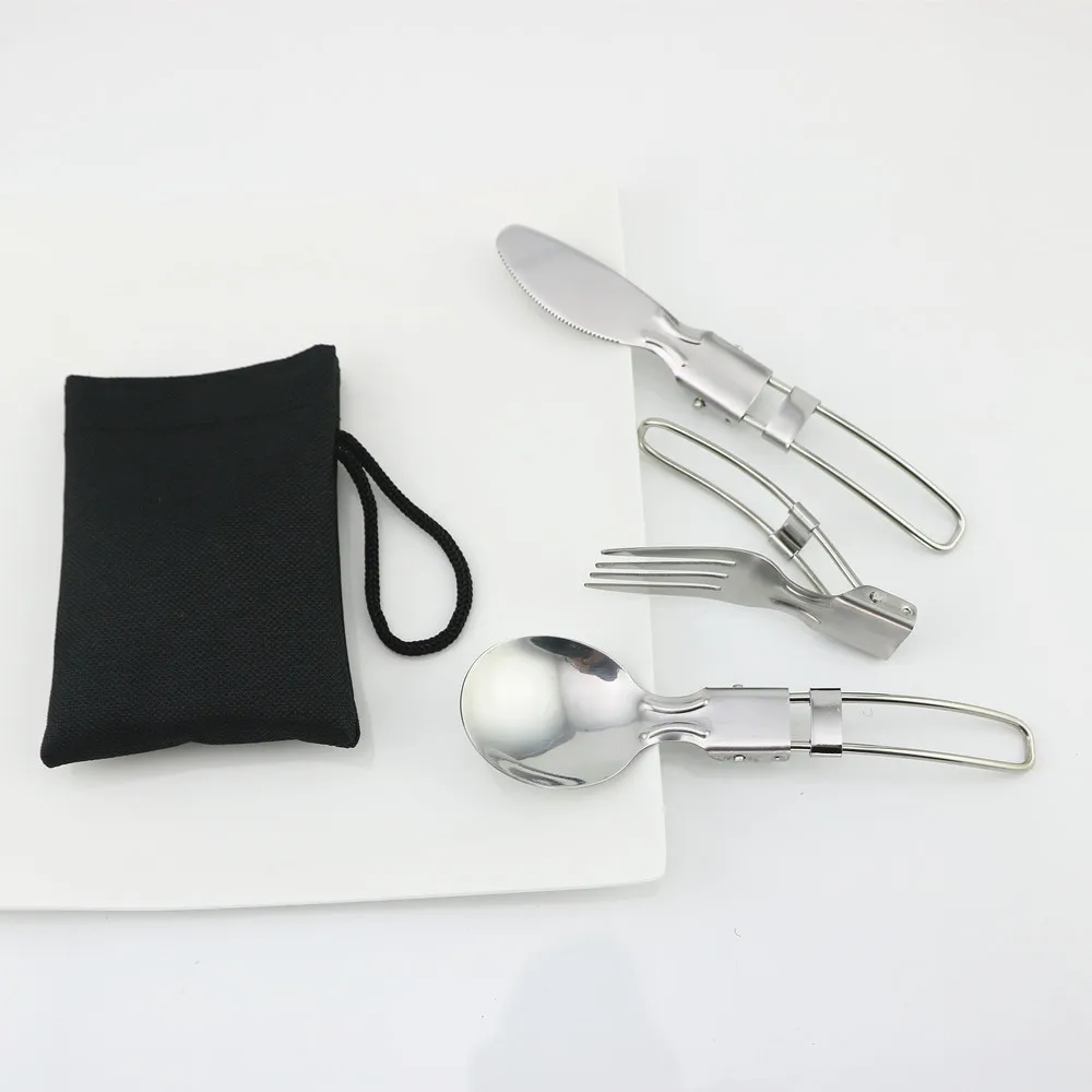 Длинный рюкзак для посуды Spork вилка из нержавеющей стали Складной нож посуда