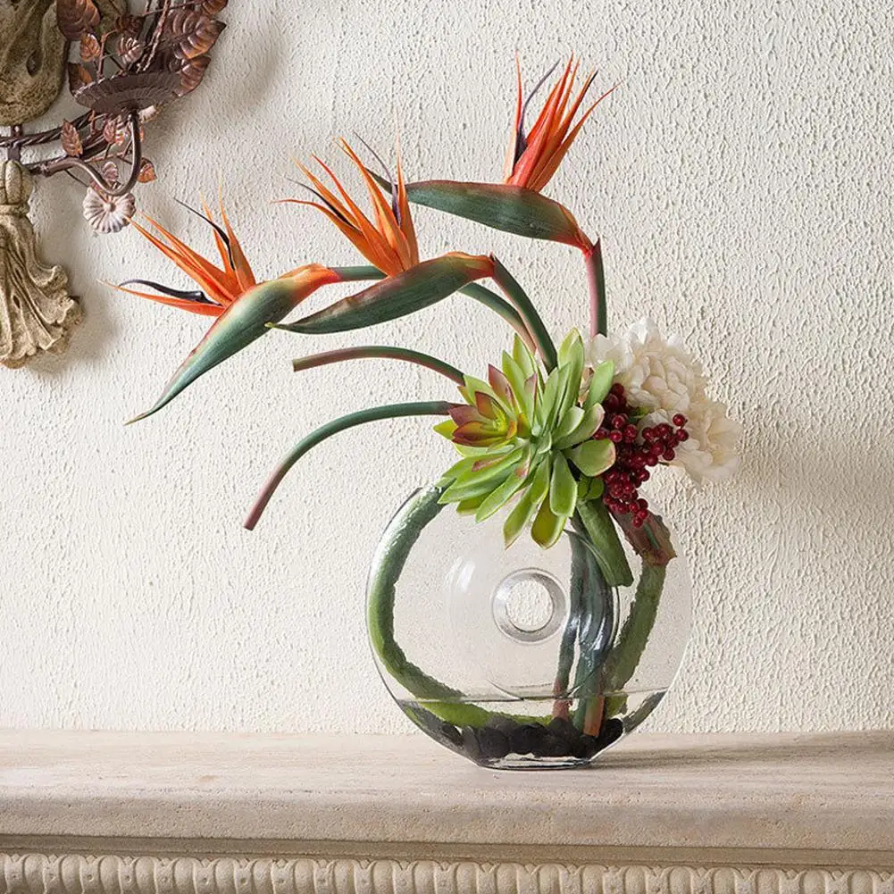 

Artificial Flower Bird Of Paradise Fake Plant Silk Strelitzia Reginae Desktop Decor for Home Garden Balcony Decor Plants Flower