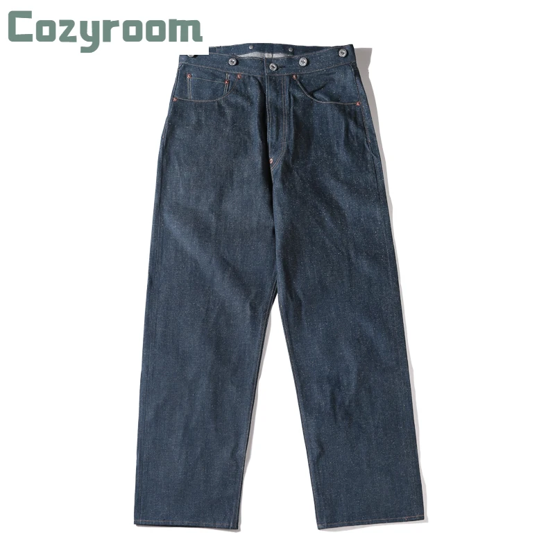 

Cozyroom 12oz Raw Denim Jeans Vintage 1910s Men Work Pants Blue Straight Fit