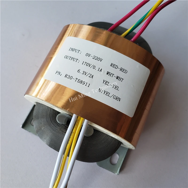 Transformador para Transformador 170v 6.3 a 2a r Core 30va Transformador Personalizado Entrada de Cobre 220v para Amplificador de Potência Decodificador Transformadores