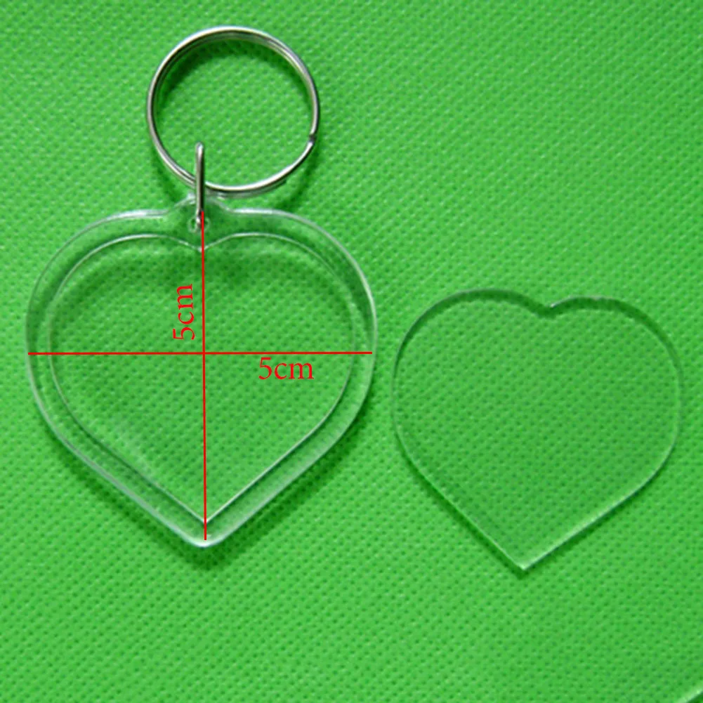 Акриловые вставки фото рамка брелки DIY Сплит кольцо Брелки квадратные унисекс