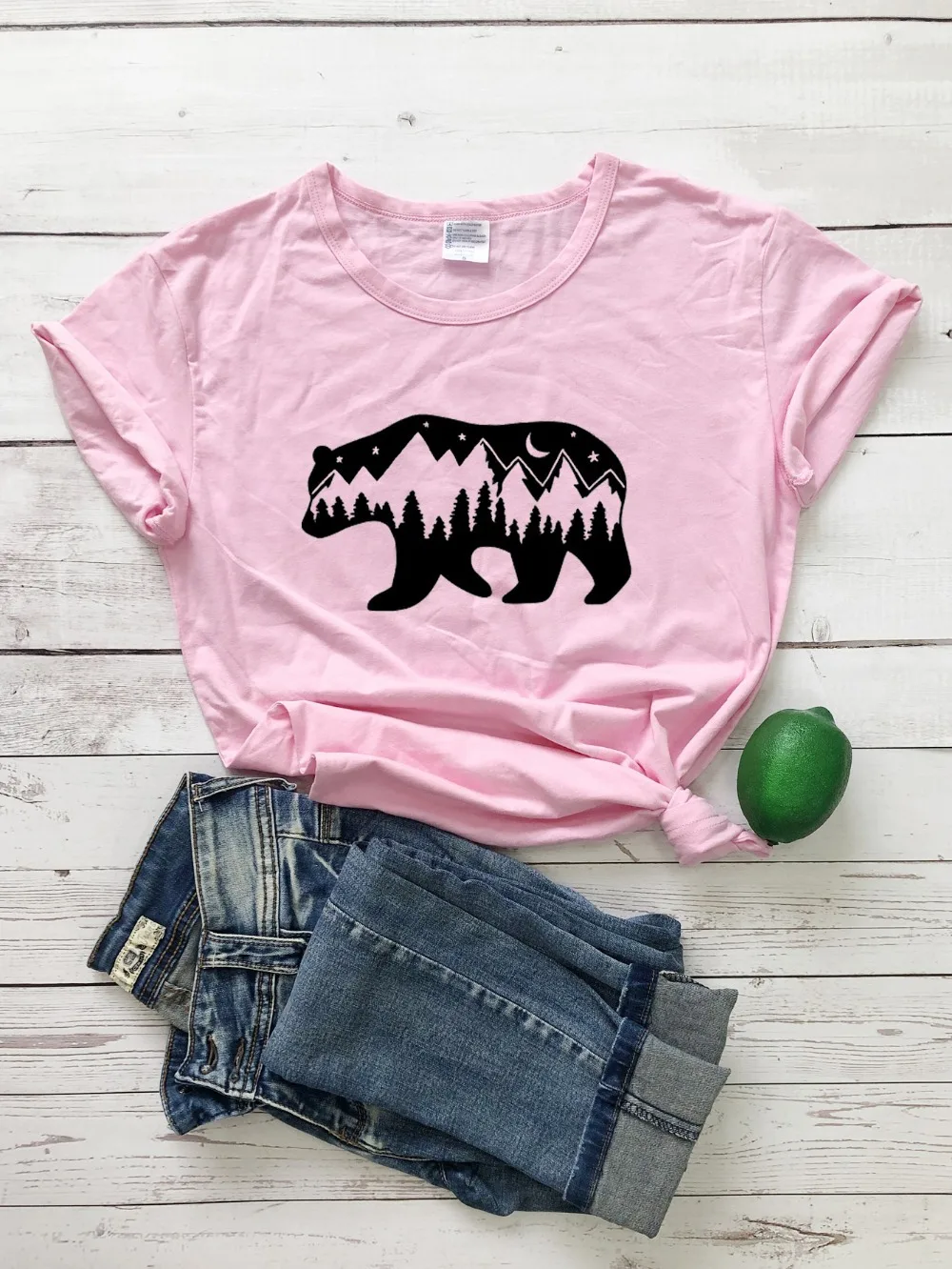 

100% Pure Cotton Women T Shirt Bear Printed Tshirt Ladies Short Sleeve Tee Shirt Women Female Tops Clothes Camisetas Mujer
