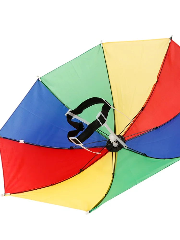 en Ucuz Açık Yürüyüş Avcılık Kamuflaj Katlanabilir şapka Golf Balıkçılık Kamp şapkalar Yağmurlu Bir Gün Için Eller Serbest Kapağı şemsiye Aracı Açık