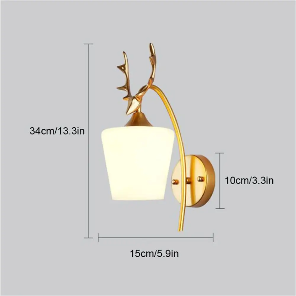 Современный черный Золотой металлический декор настенный светильник с матовым