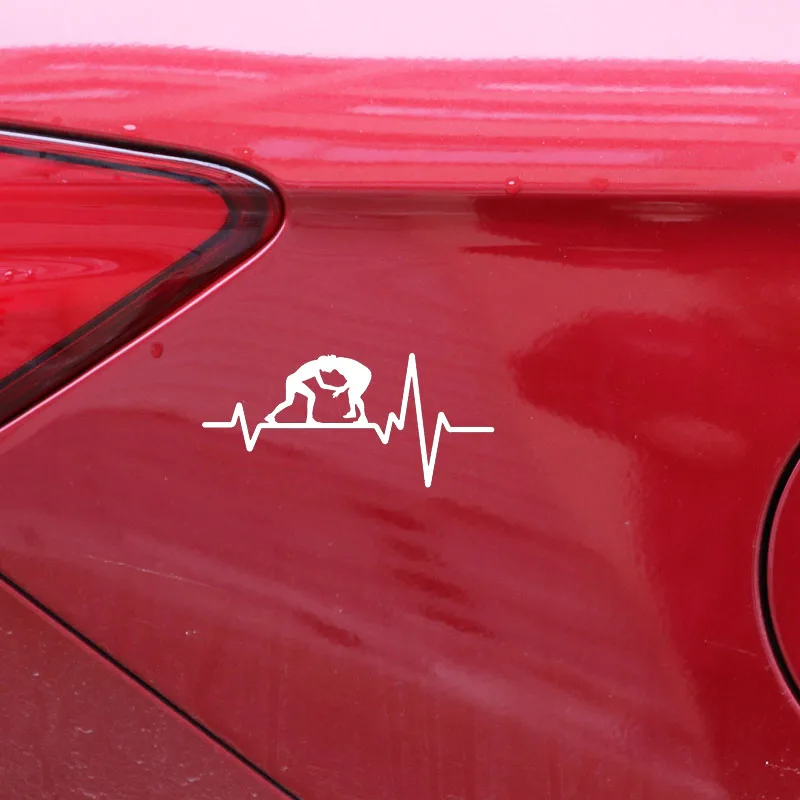 

Car Stickers Decor Motorcycle Decals Wrestling Greco Roman Grappling Heartbeat Decorative Accessories Creative PVC,16cm*7cm