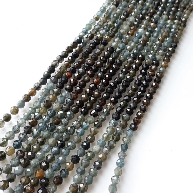 Натуральный синего и коричневого цветов Турмалин граненые бусины для рукоделия
