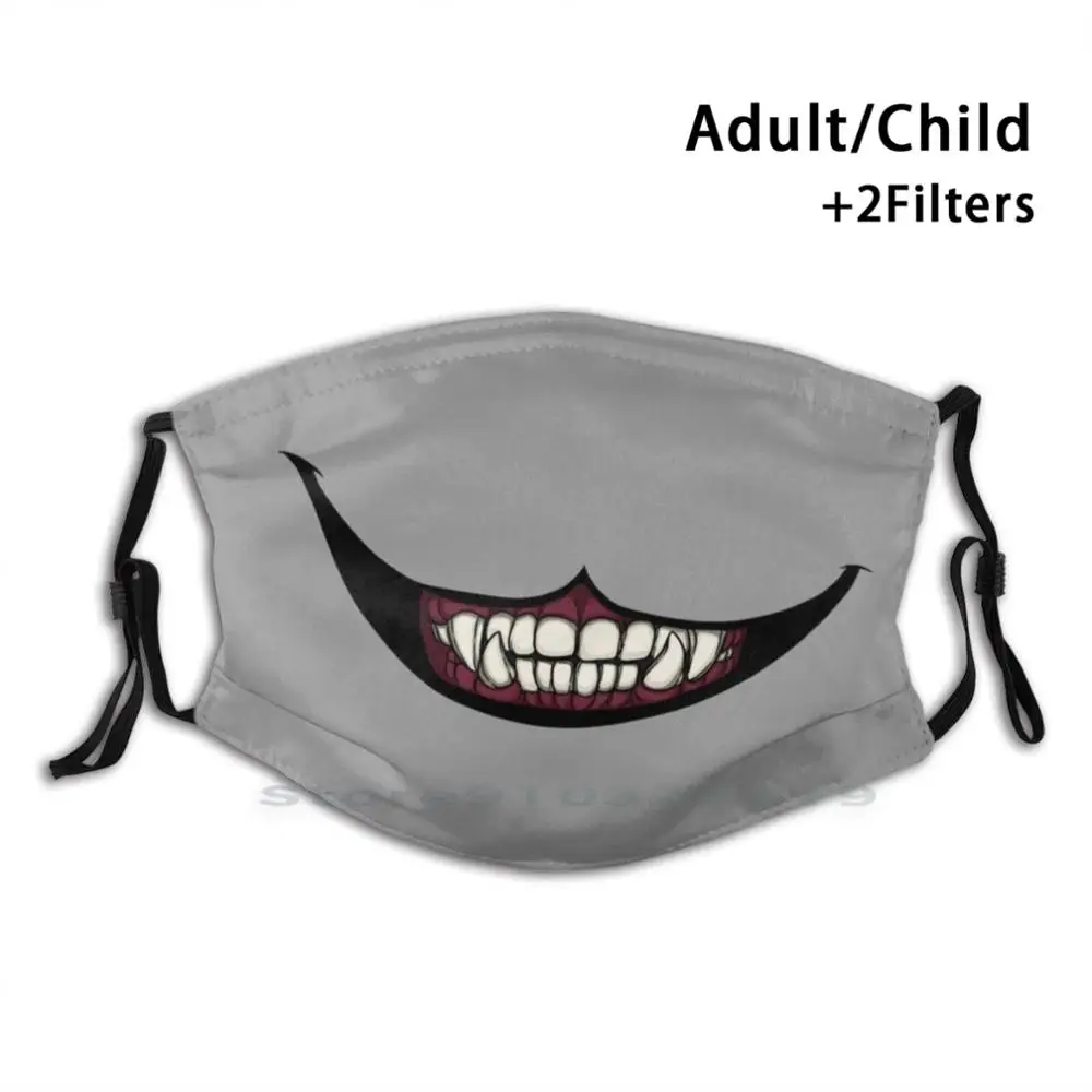 

Cheshire Mask Mouth Reusable Mouth Face Mask With Filters Kids Alice Cheshire Smile Cheshire