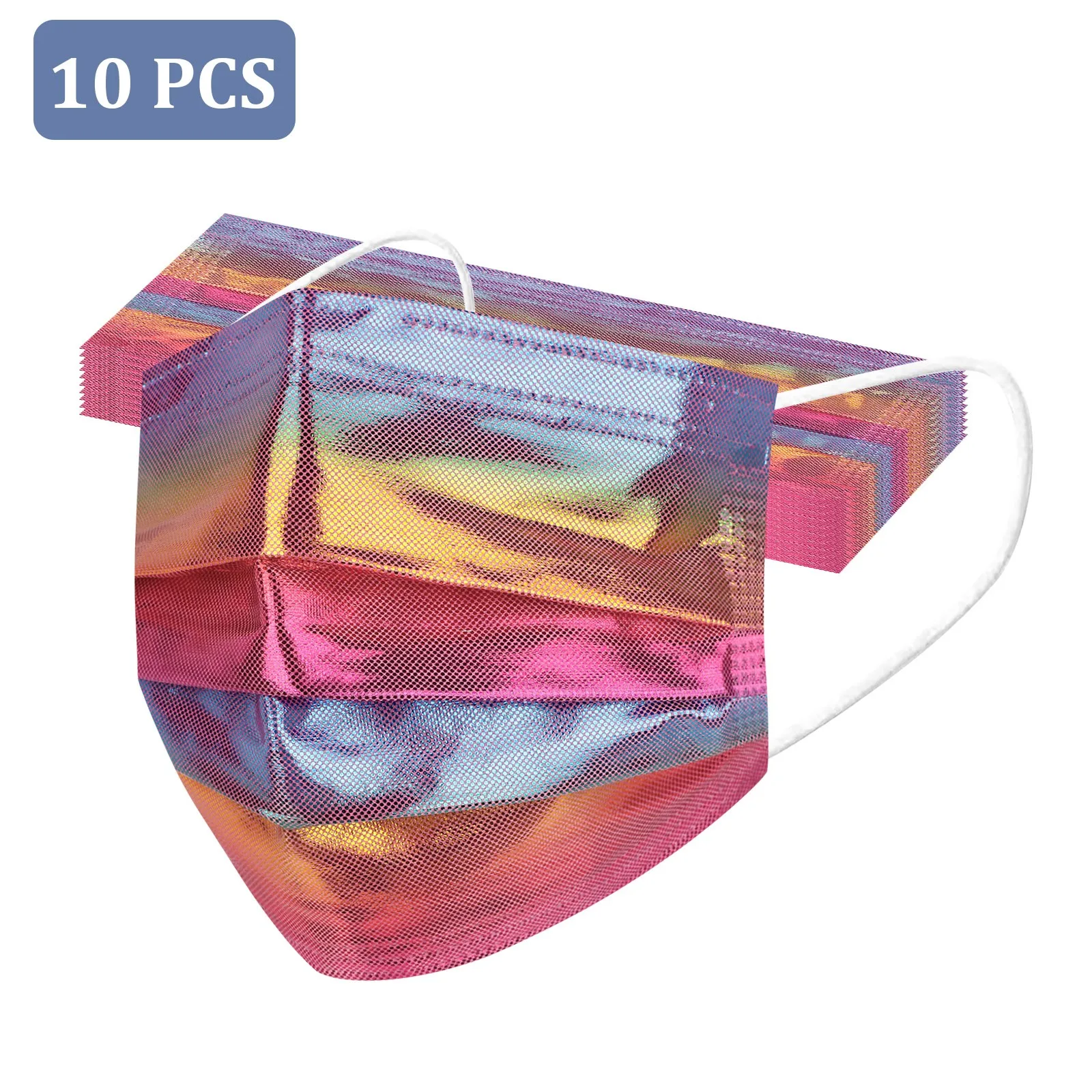 10 шт. одноразовая маска для взрослых бронзовая Светоотражающая трехслойная с