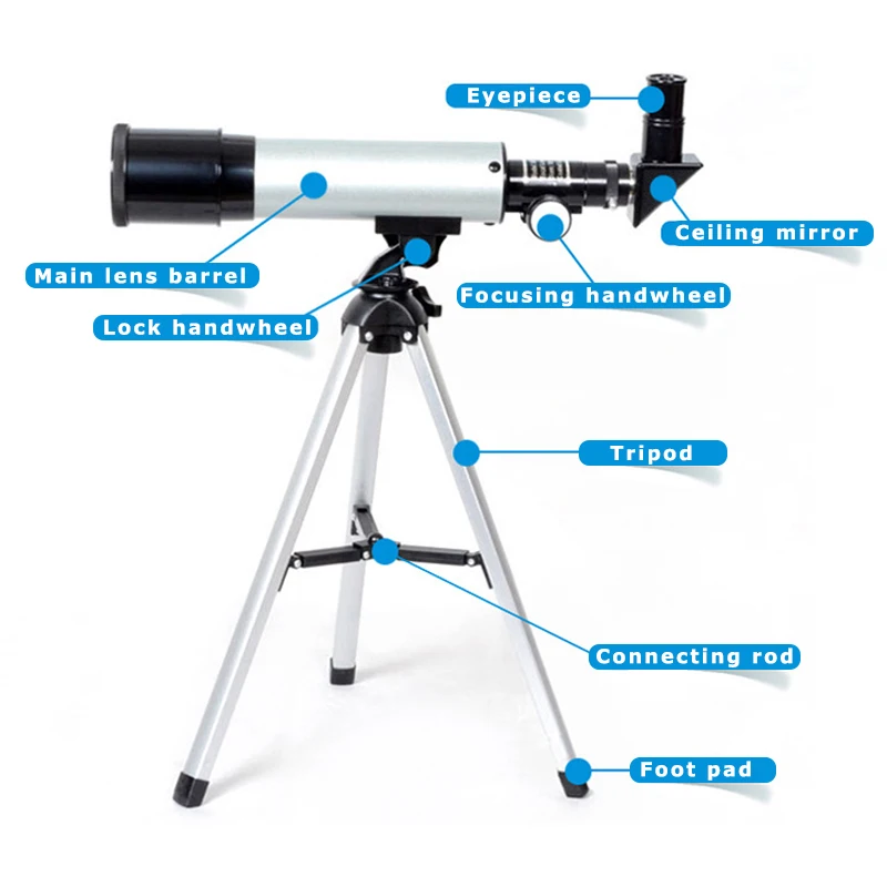 

Visionking Refraction 360X50 Astronomical Telescope With Portable Tripod Sky Monocular Telescopio Space Observation Scope Gift