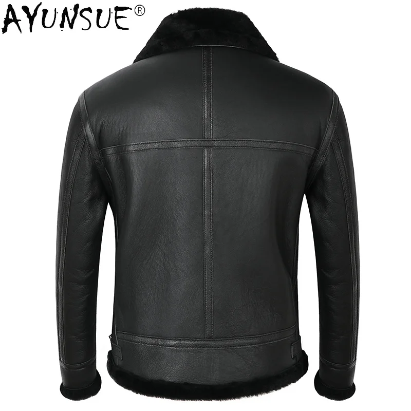 Мужская кожаная куртка из натуральной кожи мужское зимнее пальто овчины | одежда