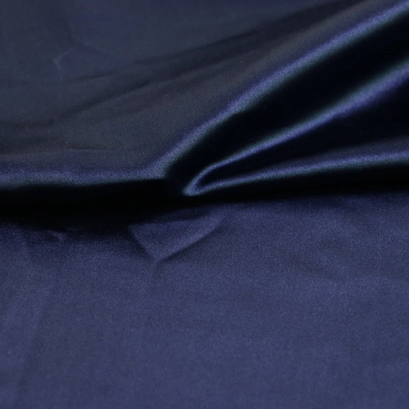 Navy Silk Cotton Satin Charmeuse Fabric for Wedding Dresses - Heavy 39 Momme, 100cm x 112cm image 5