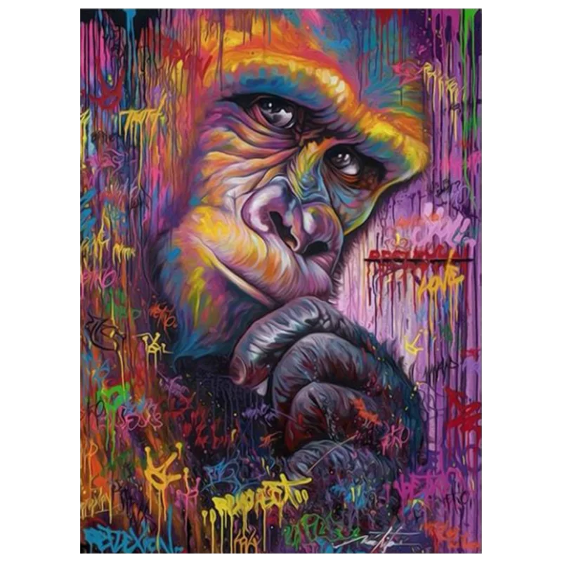 

Diy 5d Full Painting Diamond Painting Embroidery Animal Gorilla Square Round Diamond Mosaic Decoration Hobby Gift