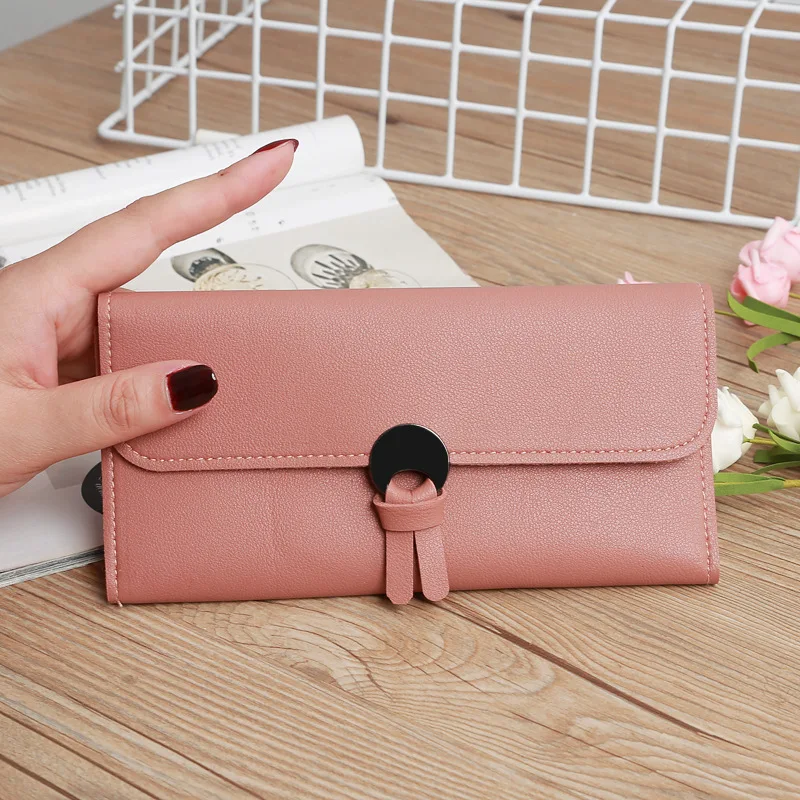 

Korean Version Of The New Women's Wallet Fashion Multi-card Metal Buckle Hand Bag Big Capacity Card Package Fashion Mobile