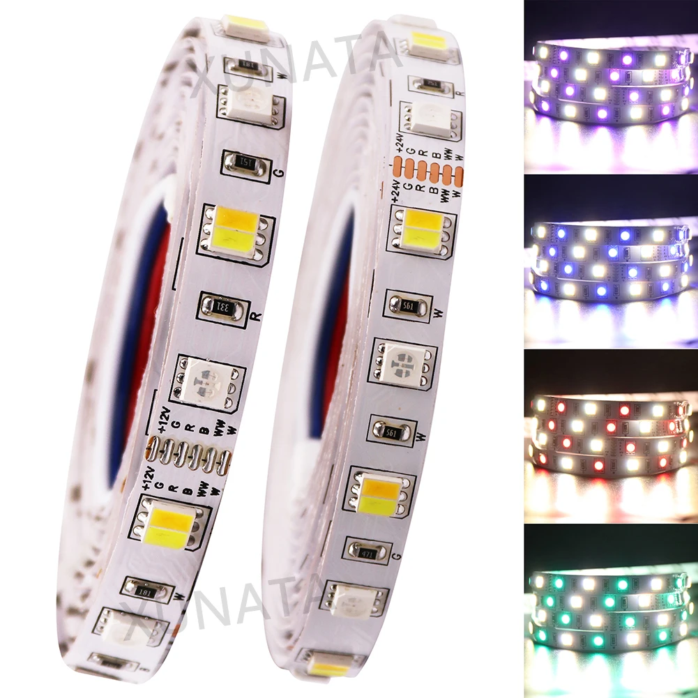 

5M DC12V 24V RGB+CCT LED Strip Light SMD 5050 RGBW RGBWW RGB WWA 60Leds/m Flexible led Strip Rope Tape Decorative Lights