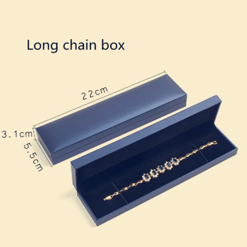 Long chain box Синий Романтический ювелирный подарок упаковка коробка кулон Чехол Дисплей для серьги ожерелье кольца коробка - Цвет: Long chain box
