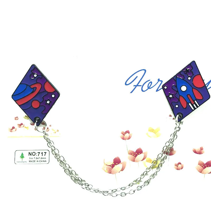 Милые Броши с космическим кораблем полярный медведь для женщин забавная луна