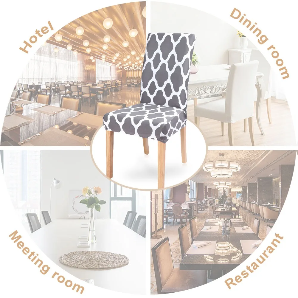 Обеденные аксессуары пасторальный принт Современные чехлы мебель спандекс